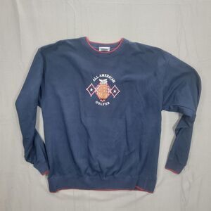 Vintage Navy Blue 90s Embroidered Golf Sweater Size XL